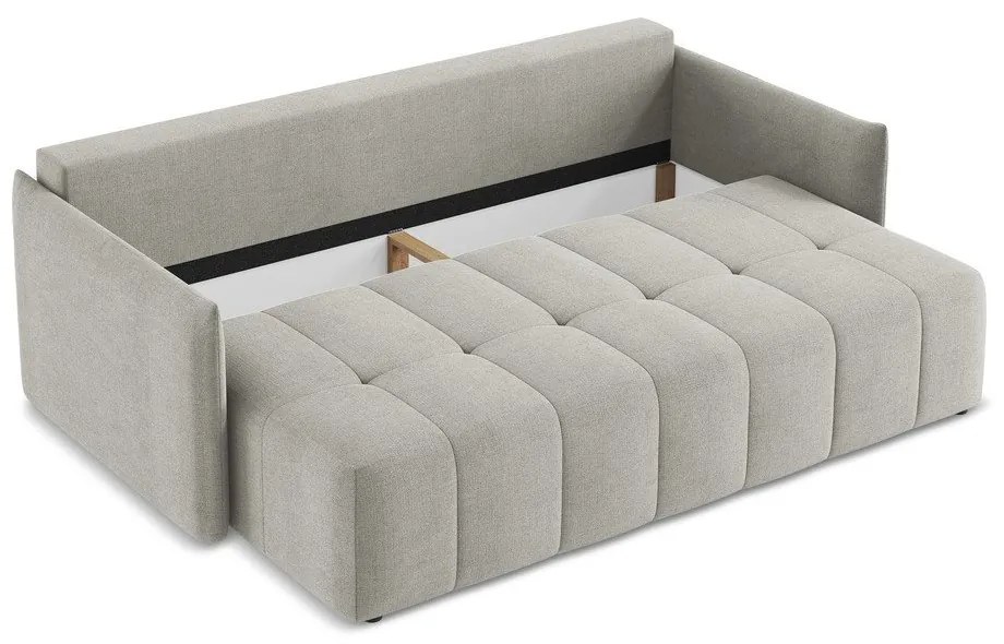 Svetlosivá rozkladacia/s úložným priestorom pohovka 225 cm Moku – Makamii