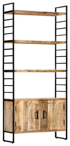 vidaXL 4-poschodová knižnica 80x30x180 cm surový mangovníkový masív-
