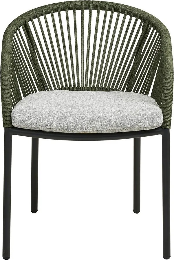 Zelená kovová/polstrovaná záhradná stolička Novella – House Nordic