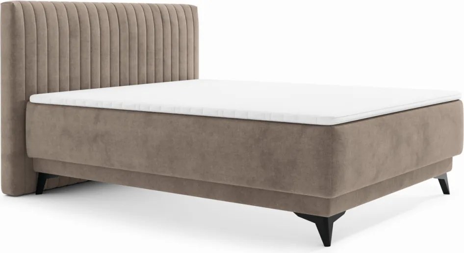 Posteľ Kalla 140x200 cm, svetlo hnedá taupe látka