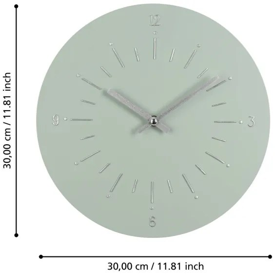 Eglo 425511 - Nástenné hodiny TAKAHAGI 1xAA pr. 30 cm zelená