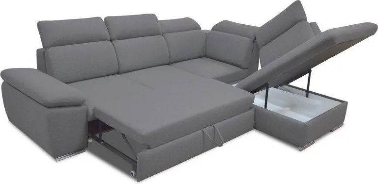 Rohová sedacia súprava Aldon, šedá tkanina, pravý roh