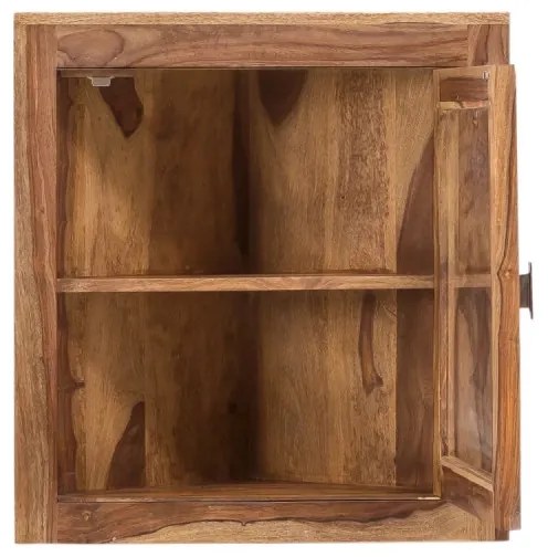 furniture-nabytek.cz - Masívna nástenná skrinka do kúpeľne Lagos z palisandra, lakovaná, hnedá – 60×32×65 cm