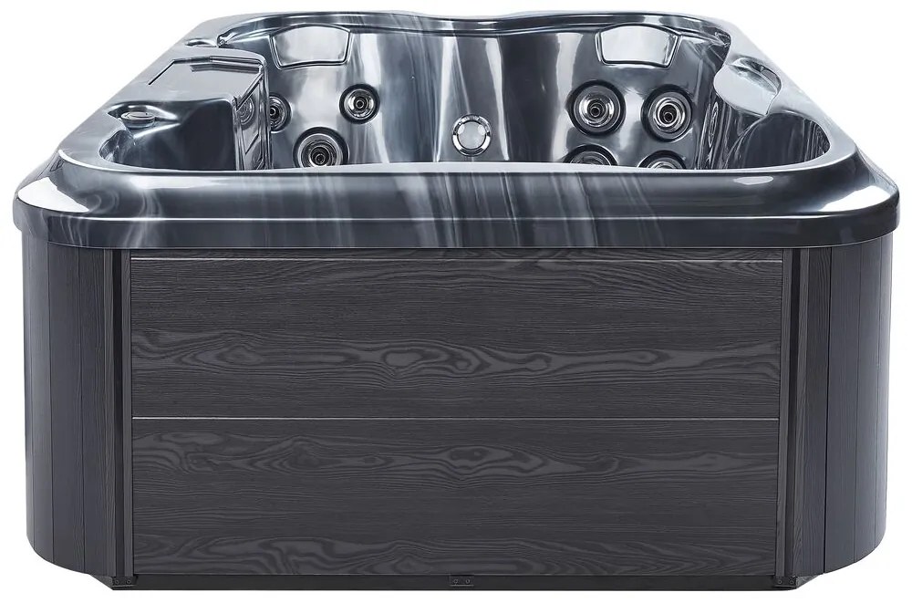 Záhradná vírivá vaňa s LED osvetlením 215 x 180 cm sivá ARCELIA Beliani