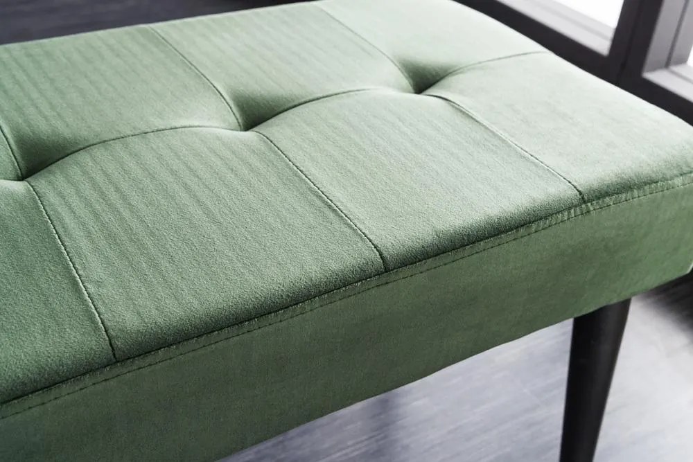 Invicta Interior - Elegantná lavica BOUTIQUE 95 cm, zelená, zamat
