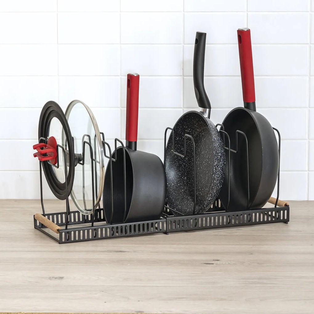 JJA Organizér, stojan na pokrievky, hrnce aj panvice, výsuvný, 8 pozícií