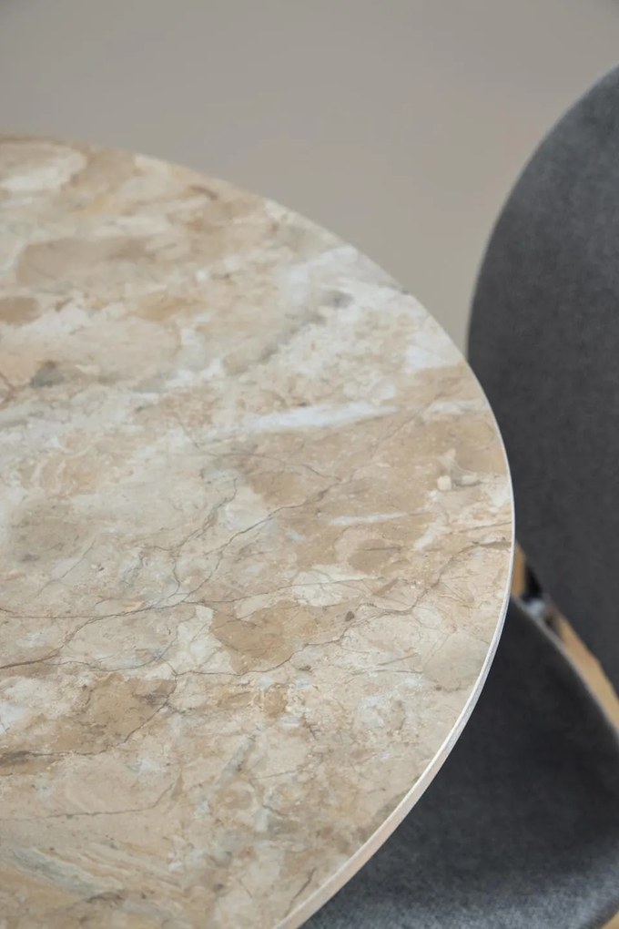 Jídelní kulatý stůl Malta 90 cm hnědá keramika/černý