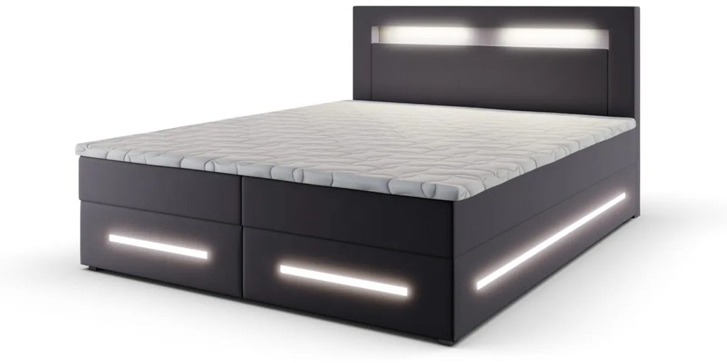 Čalúnená posteľ boxspring MANU + topper, 180x200, soft 29