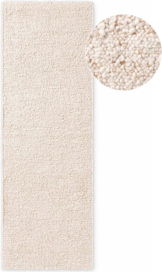 Krémový ručne tkaný behúň z materiálu buklé 80x200 cm Notting Hill Portobello – Ted Baker