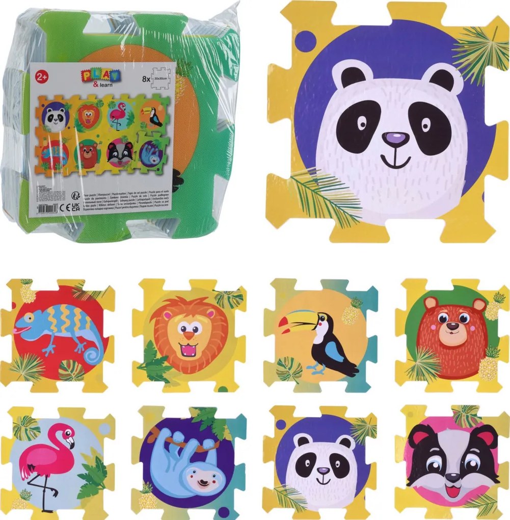 Hracia podložka Puzzle zvieratká (8 dielov)