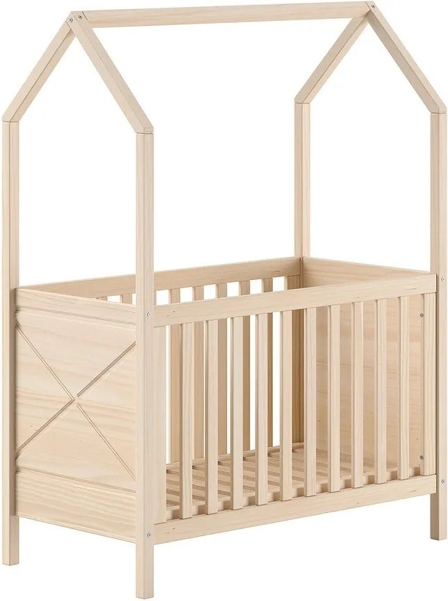 Postieľka z borovicového dreva s nastaviteľnou výškou 60x120 cm v prírodnej farbe Scott – Vipack