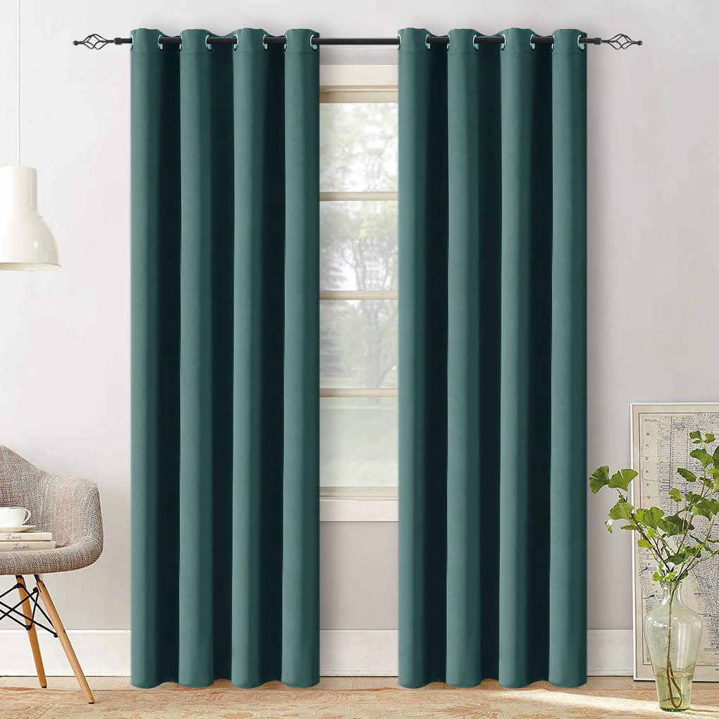 Modrozelený záves OXFORD 140x250 cm Zavesenie: Riasiaca páska