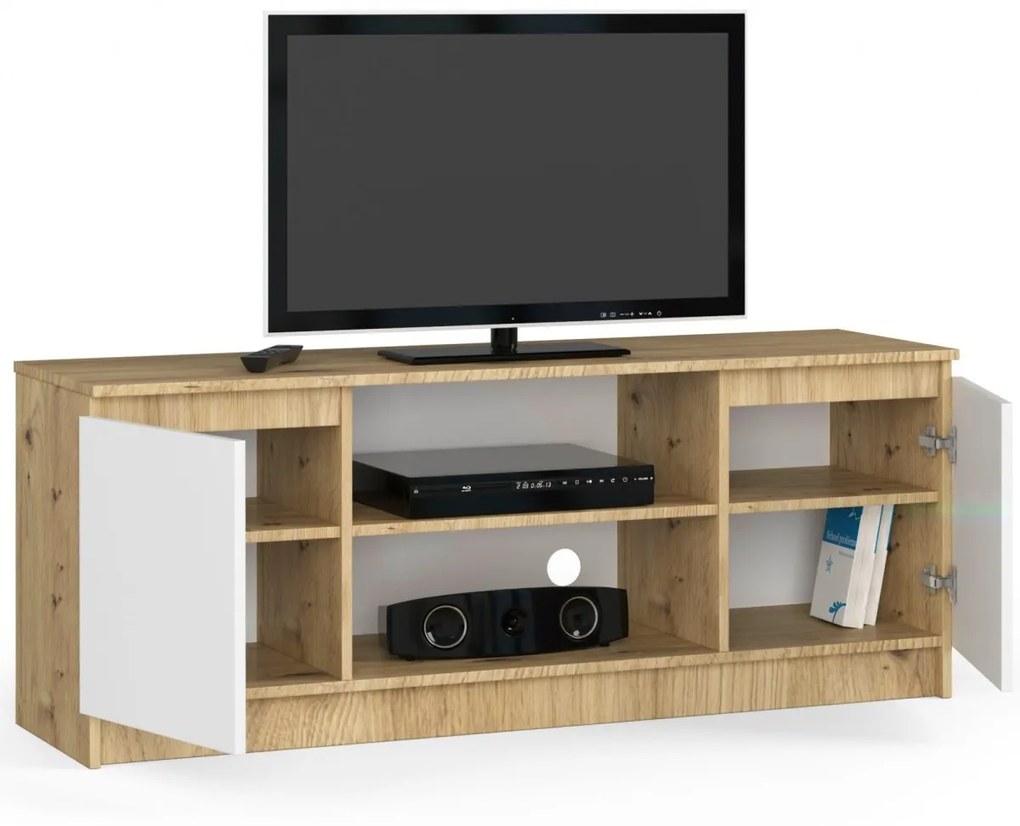 TV stolík Beron 140 cm dub artisan/biela