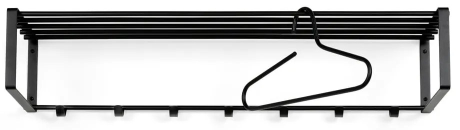 Čierny kovový nástenný vešiak s poličkou 100 cm Rex – Spinder Design