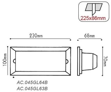 ACA Lighting vonkajšie zápustné svietidlo AC045GL64B max. 40W/E27/IP54, čierne