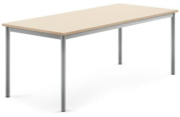 Stôl BORÅS, 1600x700x600 mm, laminát - breza, strieborná