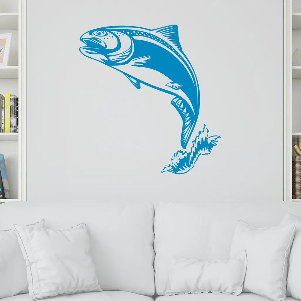 Veselá Stena Samolepka na stenu na stenu Pstruh Farba: černá