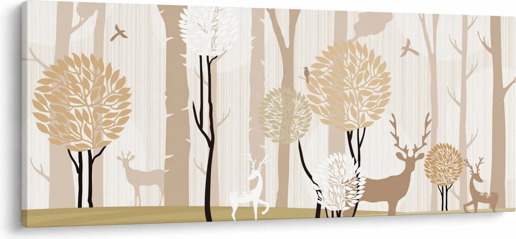 Obraz - Ilustrovaný les (120x50 cm)