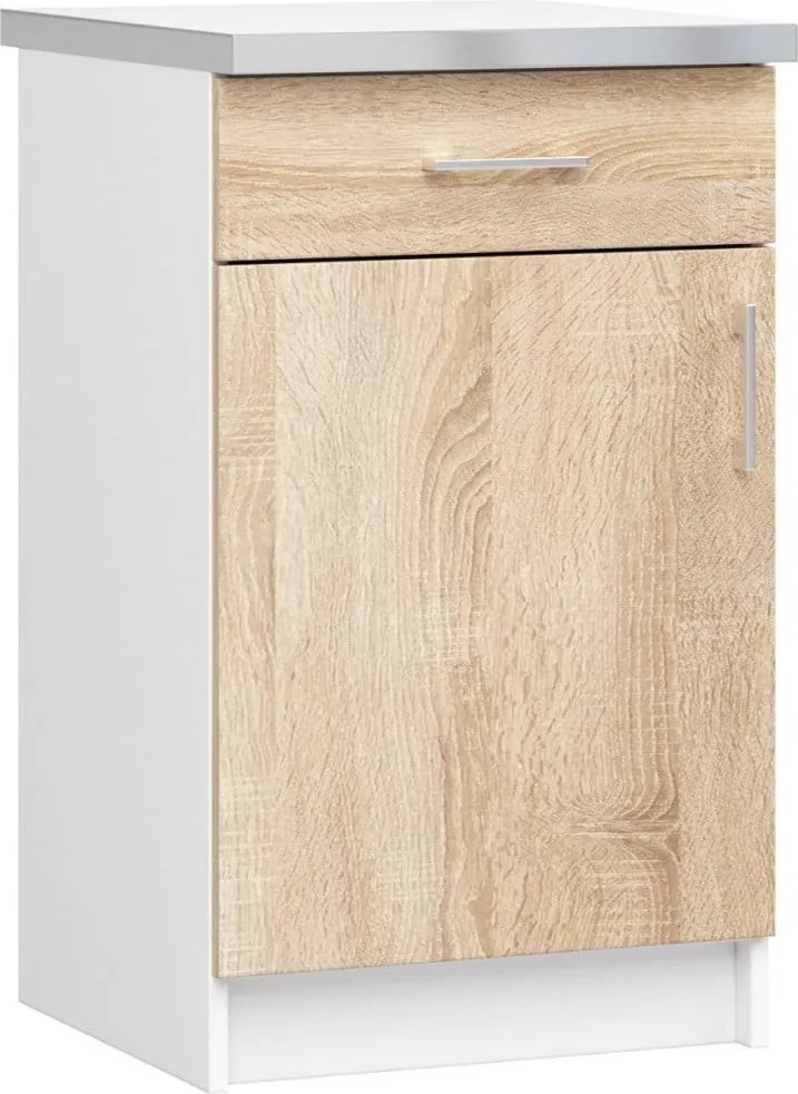 Kuchynská linka Olivie 1,8 m presklená biela/dub sonoma