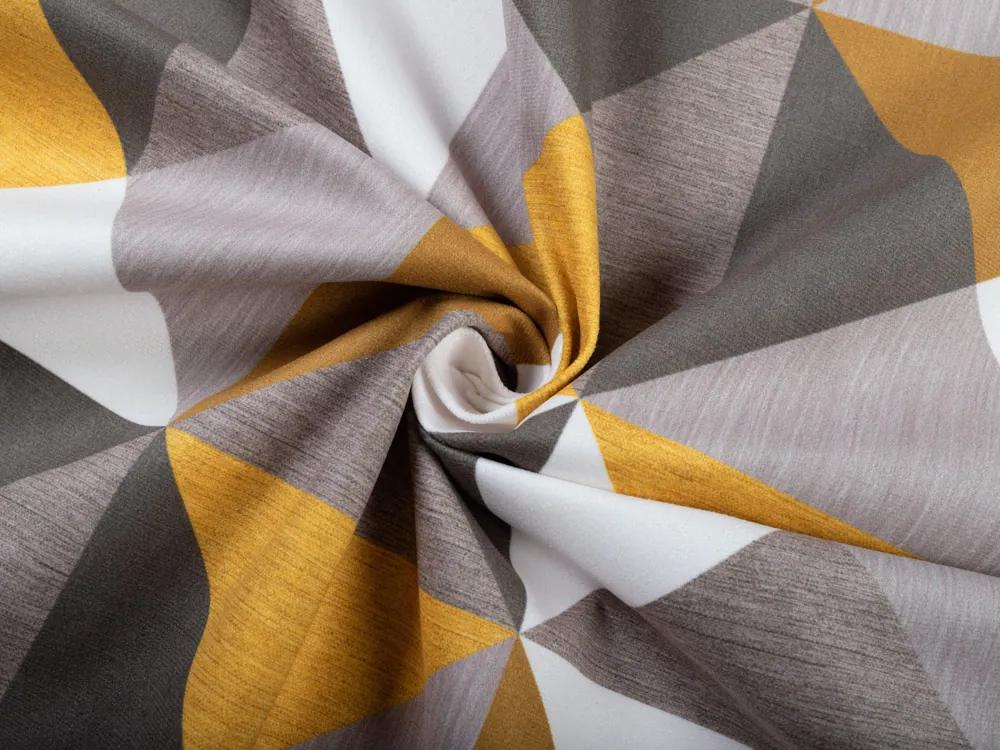 Biante Zamatová obliečka na vankúš Tamara TMR-020 Žlto-sivé trojuholníky 40 x 40 cm