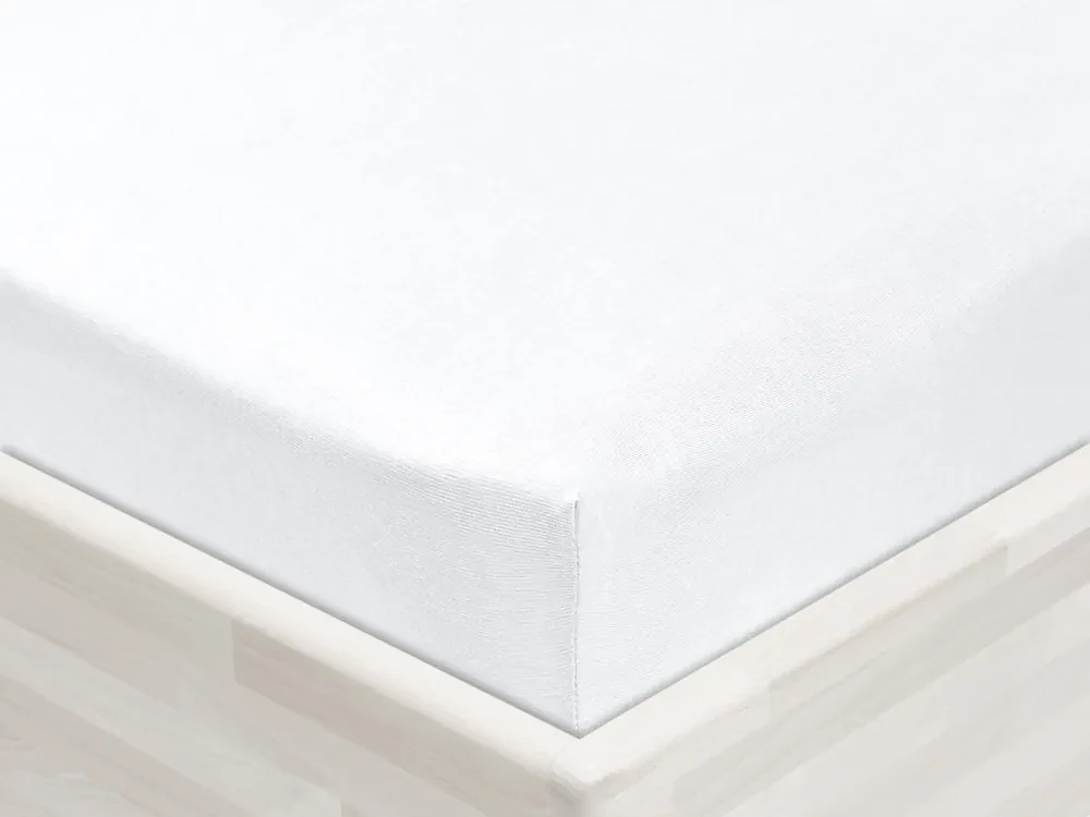 Jersey napínacie prestieradlo JR-031 Biele 180 x 220 - výška 20 cm