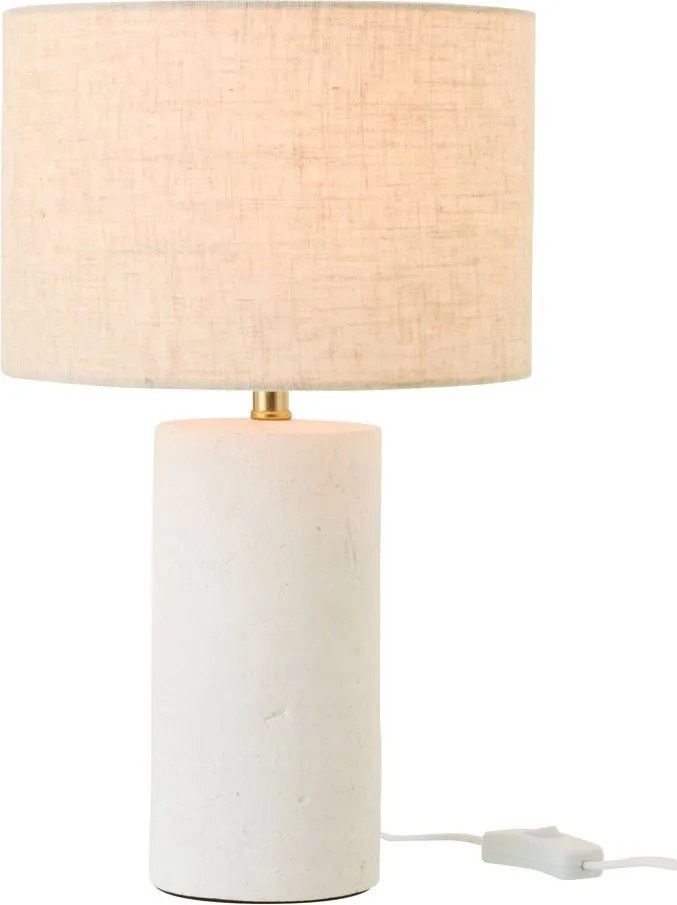 Biela keramická stolná lampa Pierre s tienidlom - Ø 23*37 cm/ 40W / E27