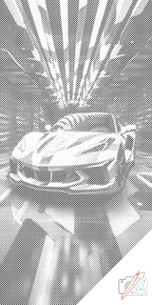 Gario Bodkovanie Luxusný automobil Rozmery: 40 x 80 cm, Rámovanie: S vnútorným rámom, Farba bodiek: Modrá