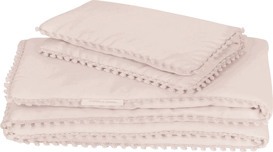 Sada do postieľok s čipkou púdrovo ružová 50x65cm