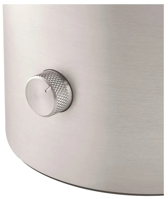 Hliníková LED stolová lampa v striebornej farbe so skleneným tienidlom (výška 32 cm) Iris – Blomus