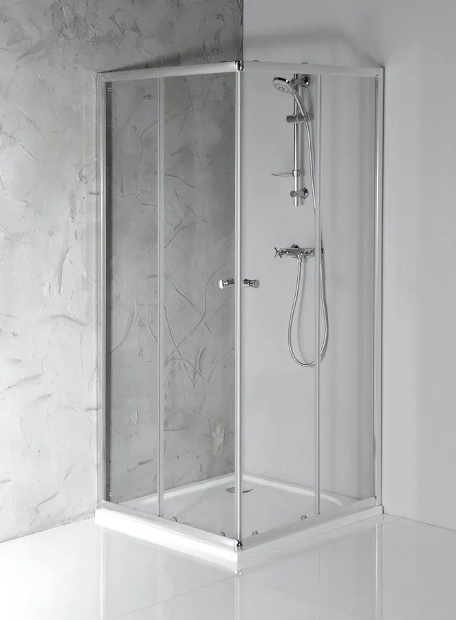 Aqualine, AGGA štvorcová sprchová zástena 800x800mm, číre sklo, HLF808
