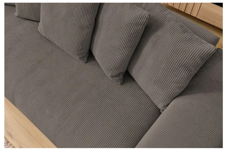 Sivo-hnedá menčestrová pohovka 280 cm Voltaire – Bobochic Paris