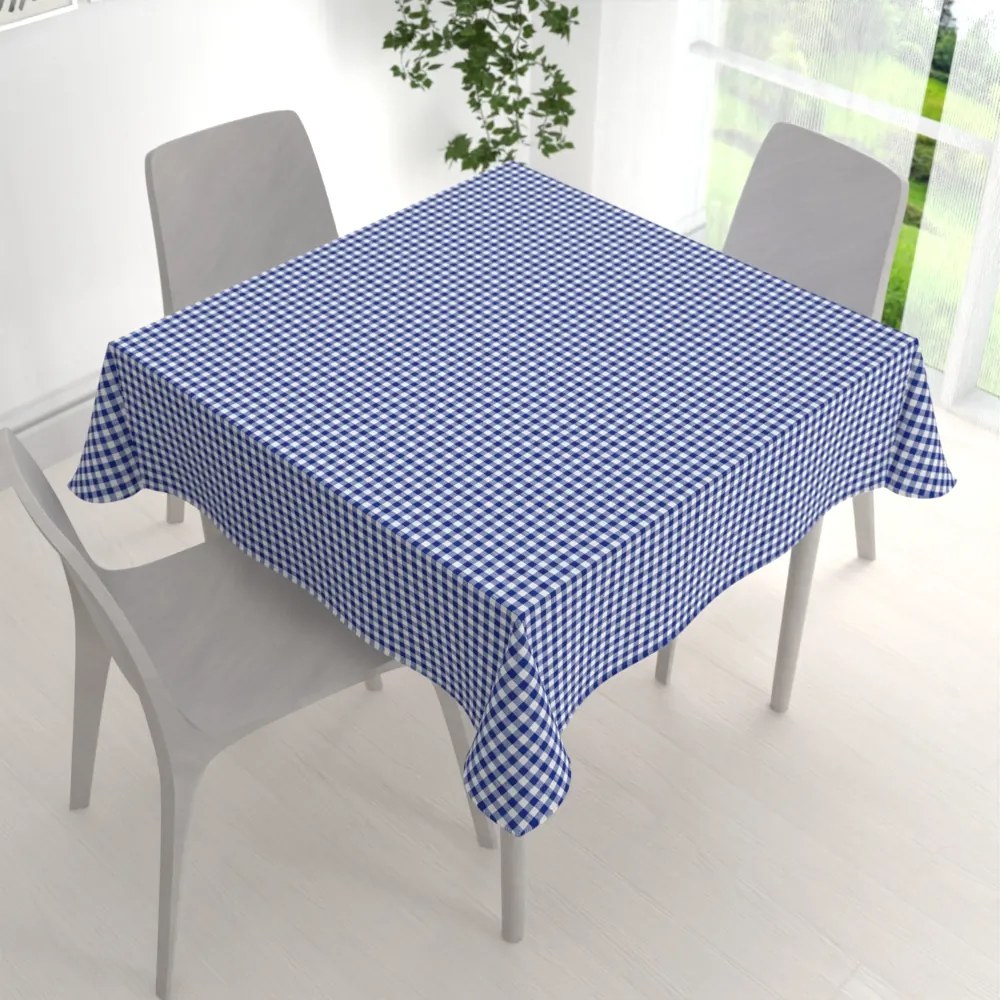 Biante Bavlnený štvorcový obrus Sandra SA-057 Modro-biele kocky 100x100 cm