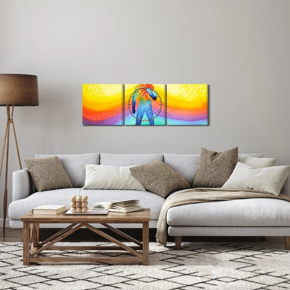 Obraz - Vnútorná sila (s hodinami) (90x30 cm)