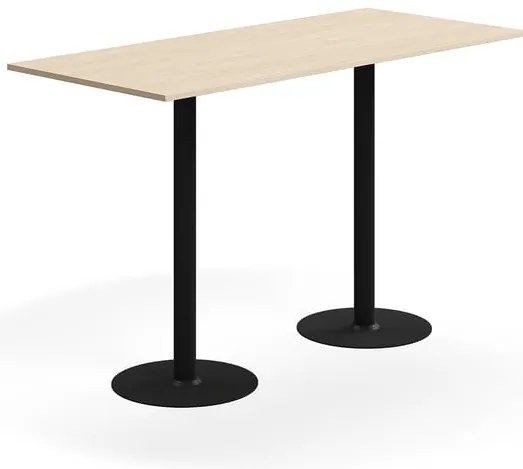 Barový stôl ALVA, 1800x800x1100 mm, s kotvením do zeme, HPL, čierna/breza