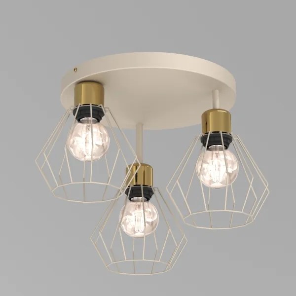 Stropné svietidlo PARKLA 3xE27/15W/230V béžová/zlatá