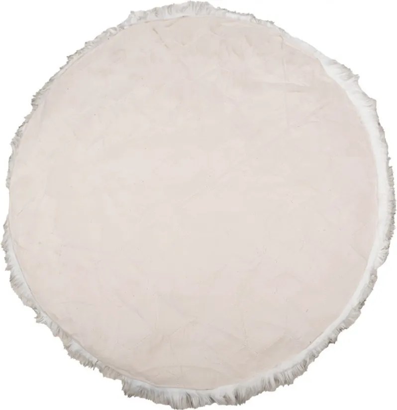Biely melírovaný okrúhly koberec Ruggy - Ø 100*3 cm
