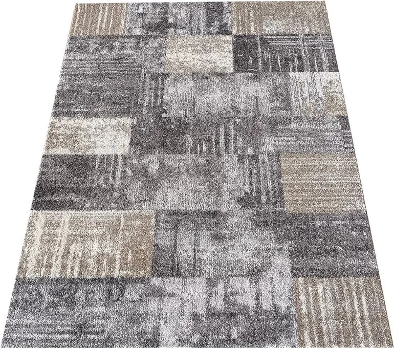 DY Sivý koberec s geometrickým vzorom Panamero 24 Rozmer: 80x150 cm