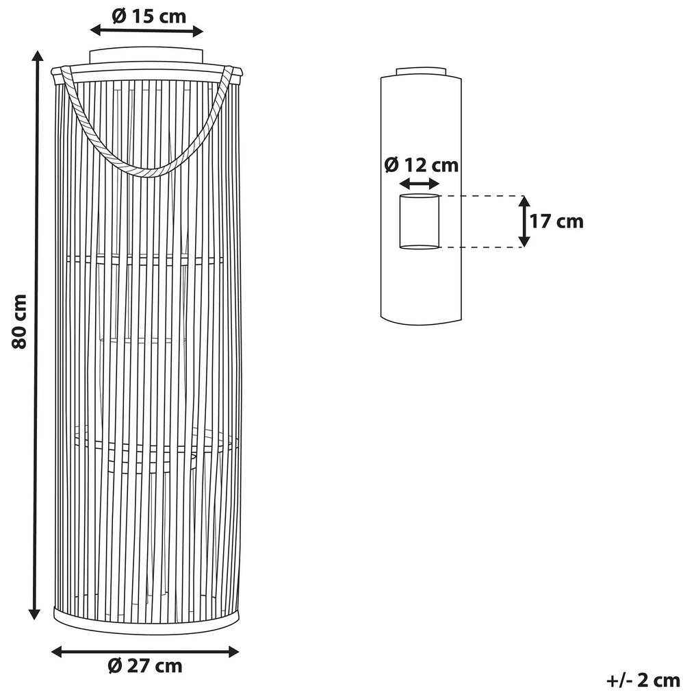 Drevený lampáš na sviečku 80 cm čierny LUZON  Beliani