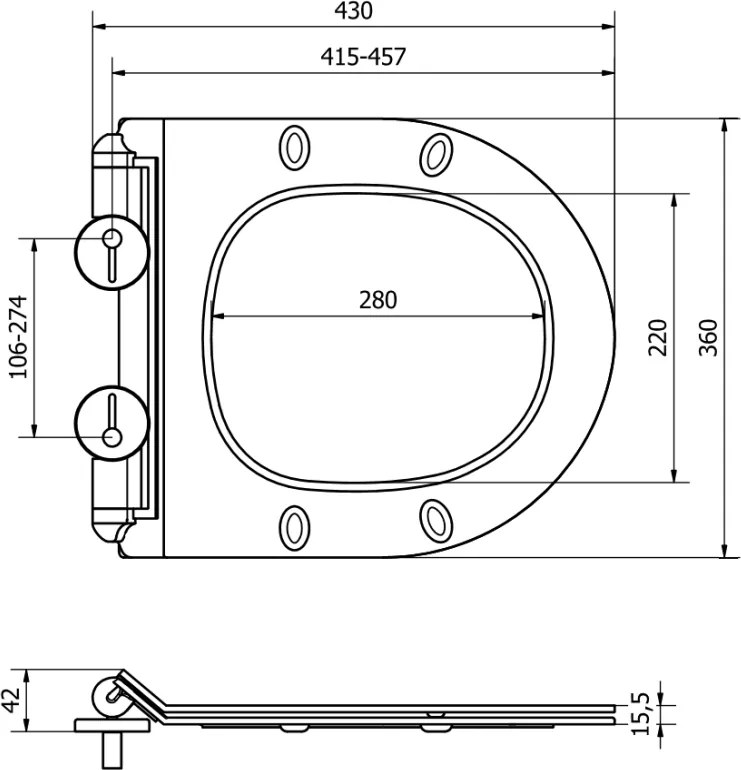 Mexen Lena, slim toaletné WC sedadlo s pomalým zatváraním, duroplast, čierna lesklá, 39242070