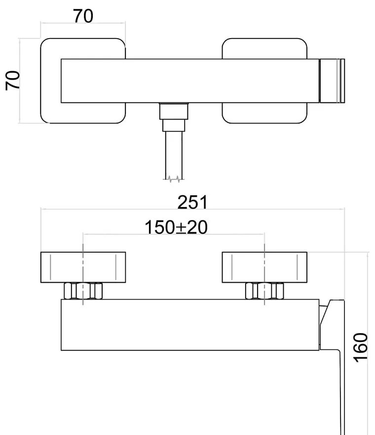 Nástenná sprchová batéria v lesklej striebornej farbe (1 výstup) Latus – Sapho