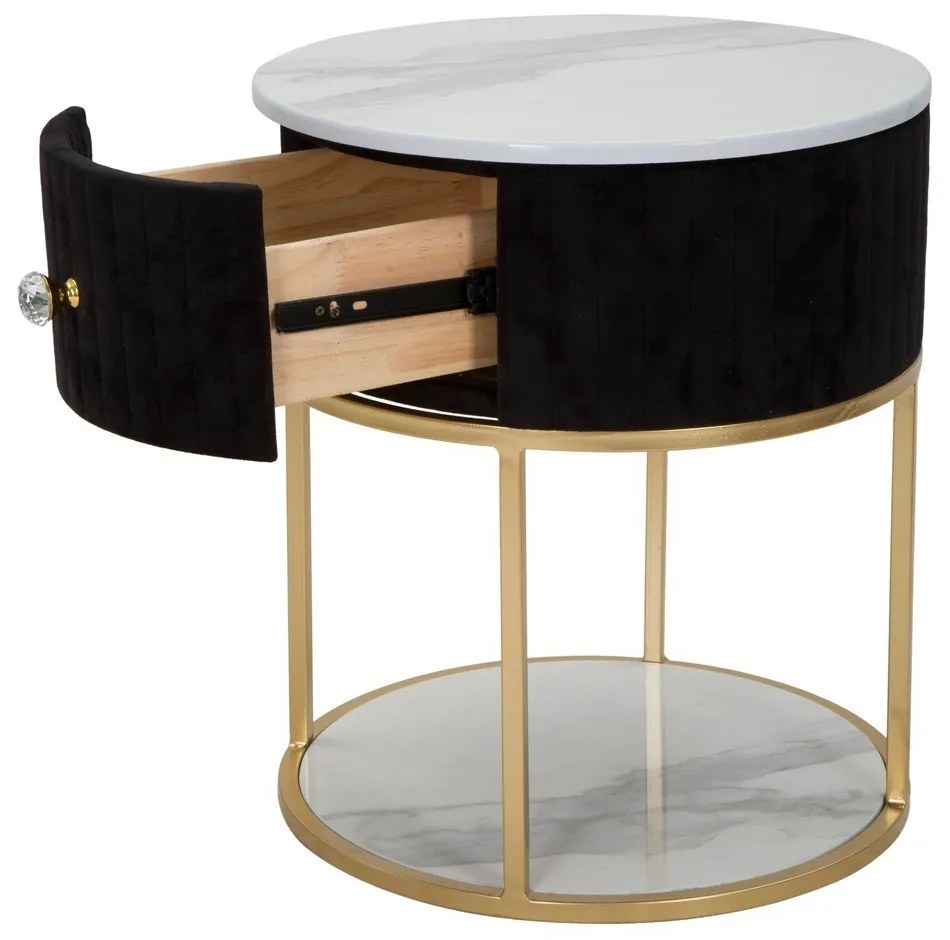 Nočný stolík v čierno-zlatej farbe Montpellier – Mauro Ferretti