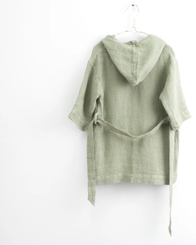 Detský zelený ľanový župan Linen Tales Nature, vel. 122 - 128