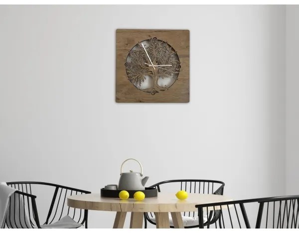 Li-Go 5652/DUB2 - Stmievateľné LED hodiny LED/10W/5V 20000 mAh 42x42 cm dub+ DO