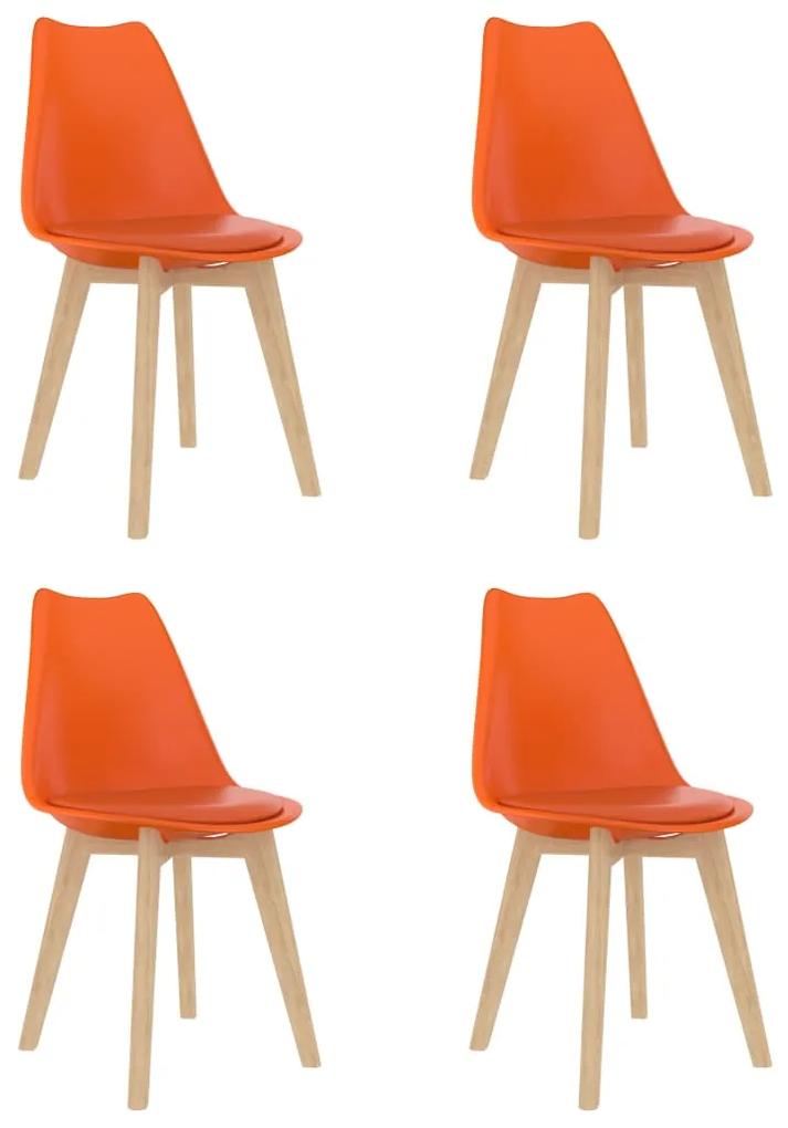 vidaXL Jedálenské stoličky 4 ks, oranžové, plast | BIANO