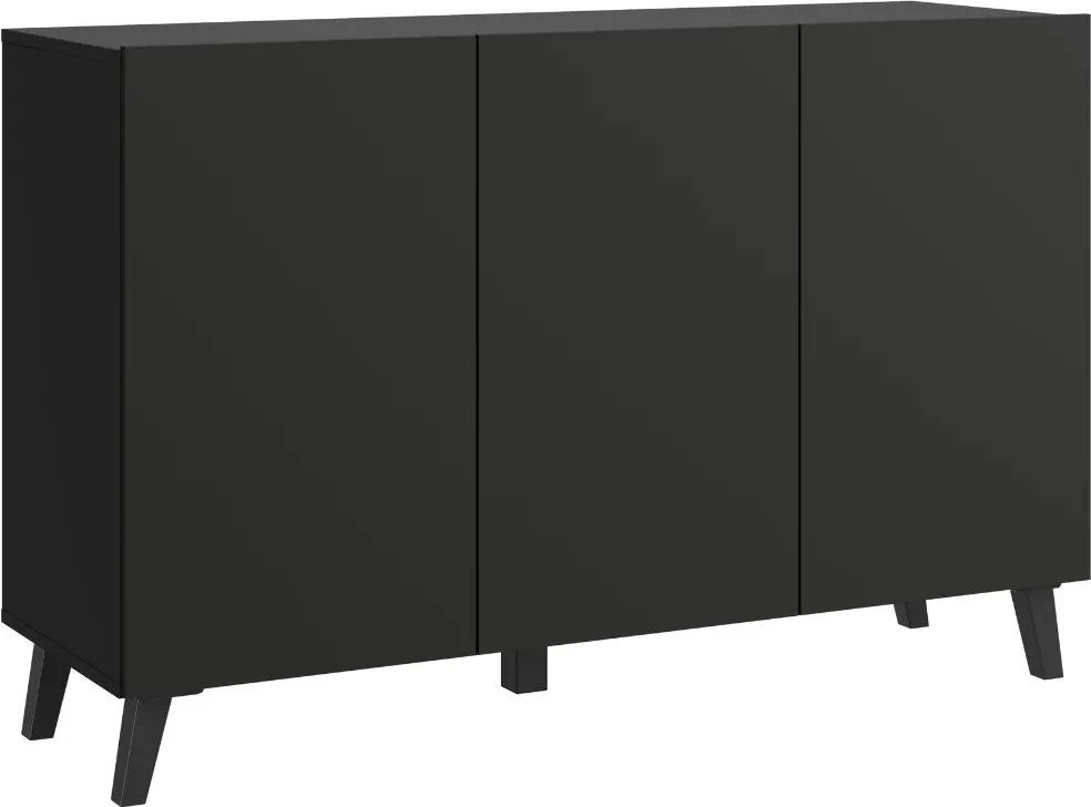 Klasická čierna komoda 120 cm na nožičkách Phuket SB120