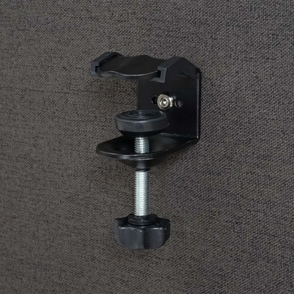 Akustický panel na stôl HWC-G75 - dvojstenná látka/textil - 60x160cm - hnedo-sivá