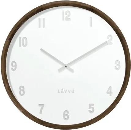 LAVVU LCT4061 - Tmavé drevené biele hodiny Fade
