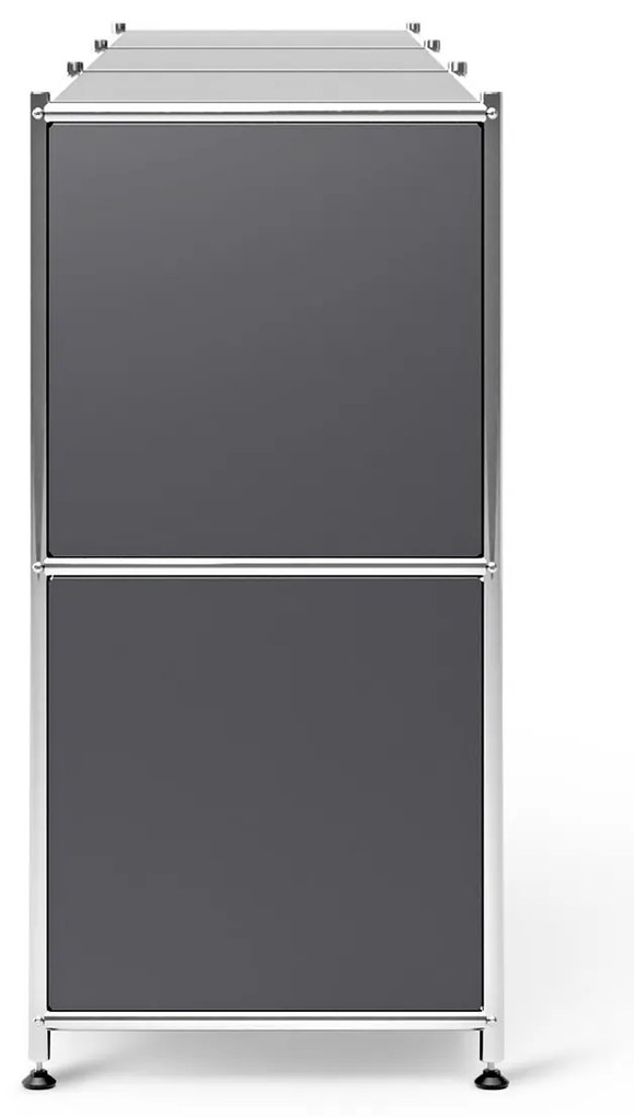 Kovový regál »CN3« s 3 premiestniteľnými priehradkami, sivý