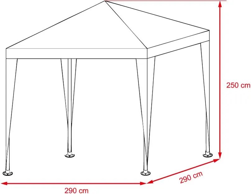 Zahradný párty stan - ANTONI + 3 bočné diely - biely