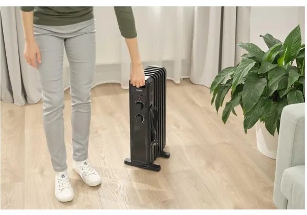Sencor - Olejový radiátor s 7 rebrami 600/900/1500W/230V čierny